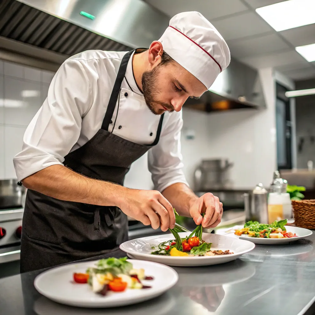 Chef preparing a gourmet meal