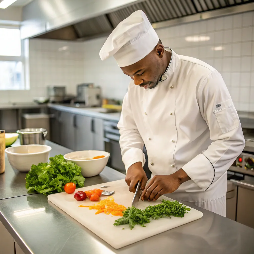 An introduction to culinary arts with a chef preparing ingredients